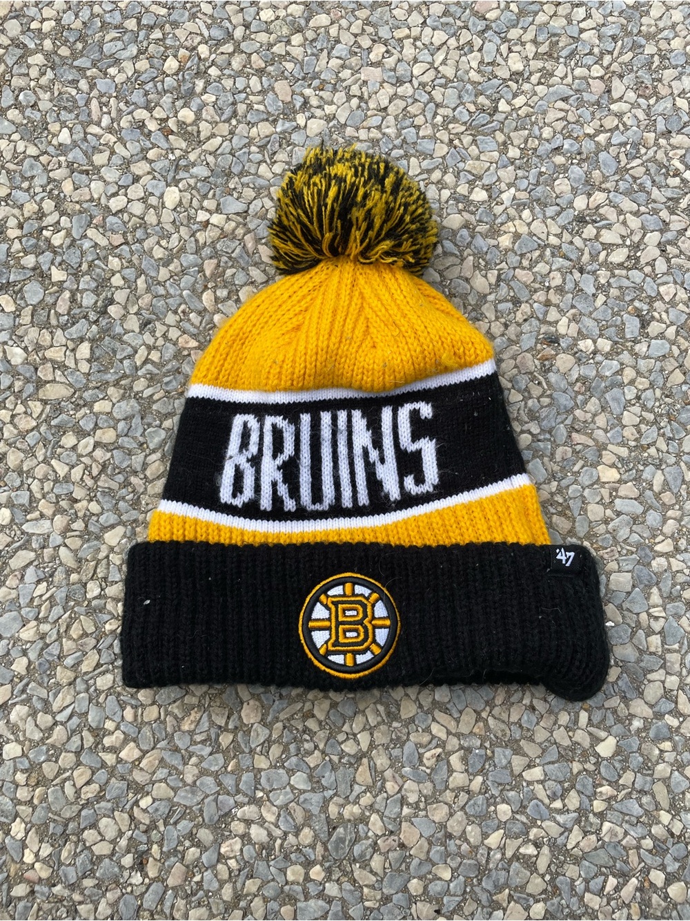 47 Brand Boston Bruins Black and Yellow Knit Pom Beanie